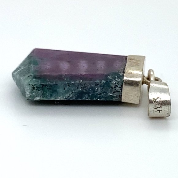 Ruby In Zoisite 22.30ct Solid 925 Sterling Silver Pendant - Picture 5 of 6